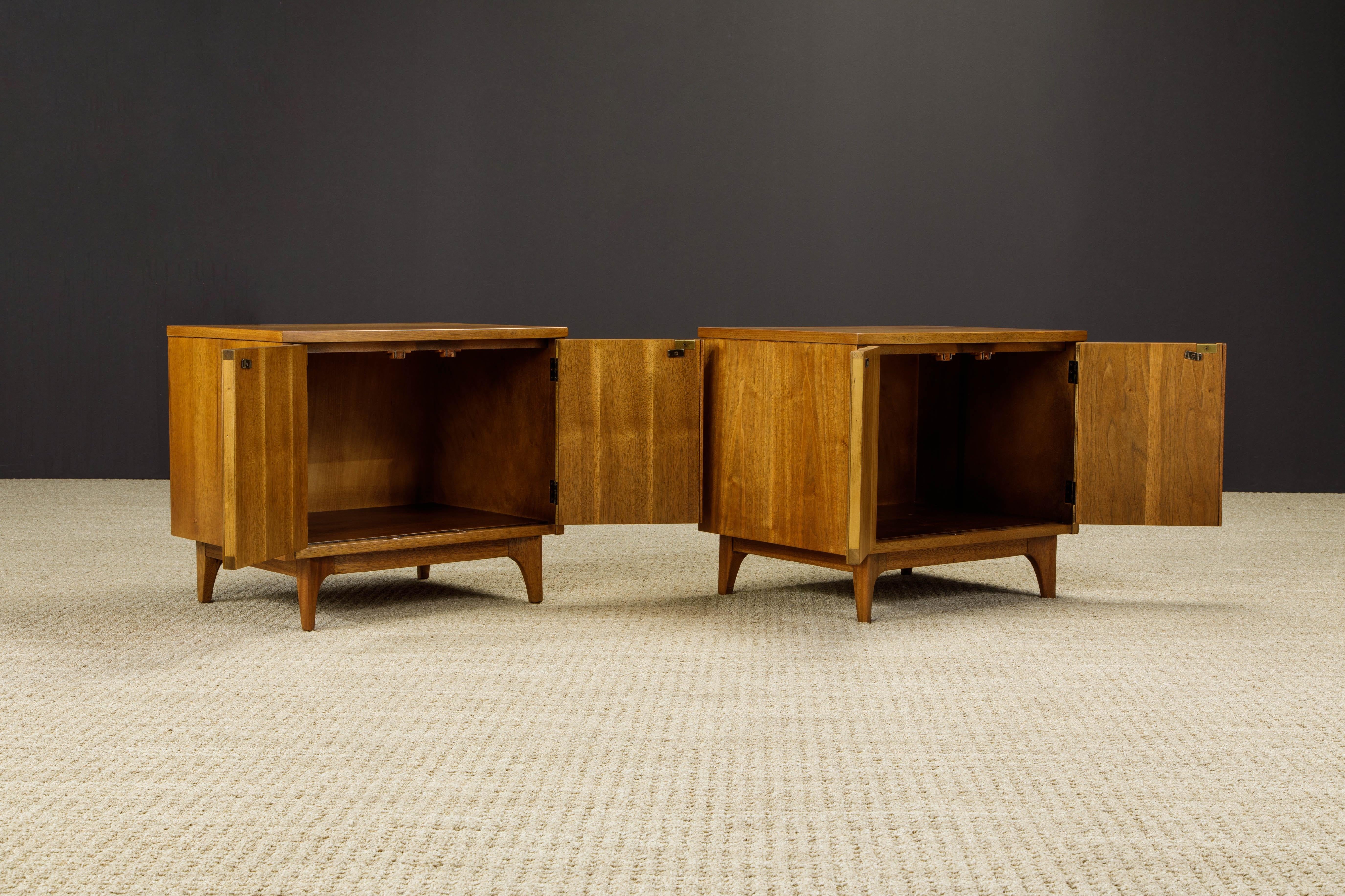 Mid-20th Century 'Brasilia' by Broyhill Premier Pair of End / Side Tables, Refinished, 1960s