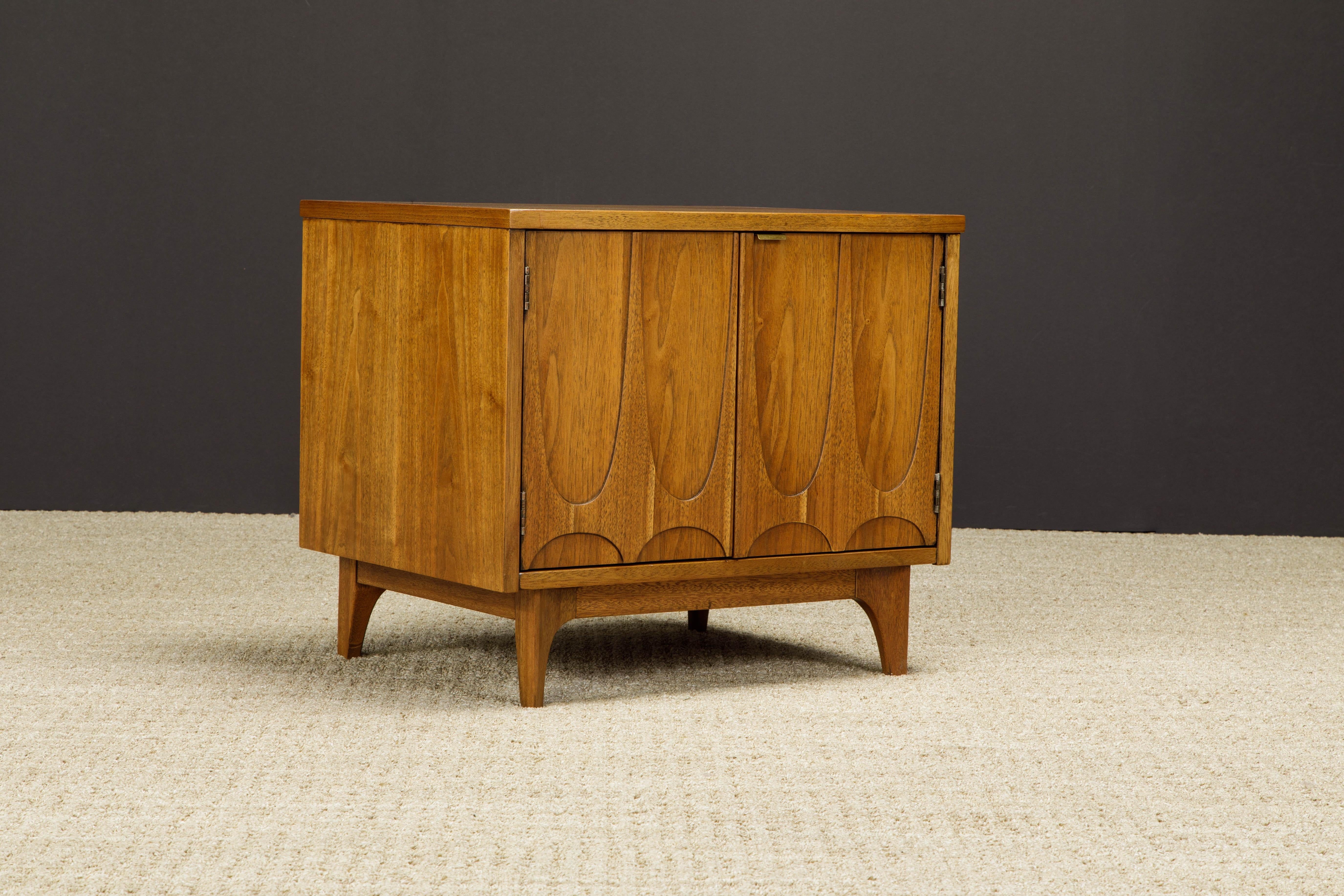 Brass 'Brasilia' by Broyhill Premier Pair of End / Side Tables, Refinished, 1960s