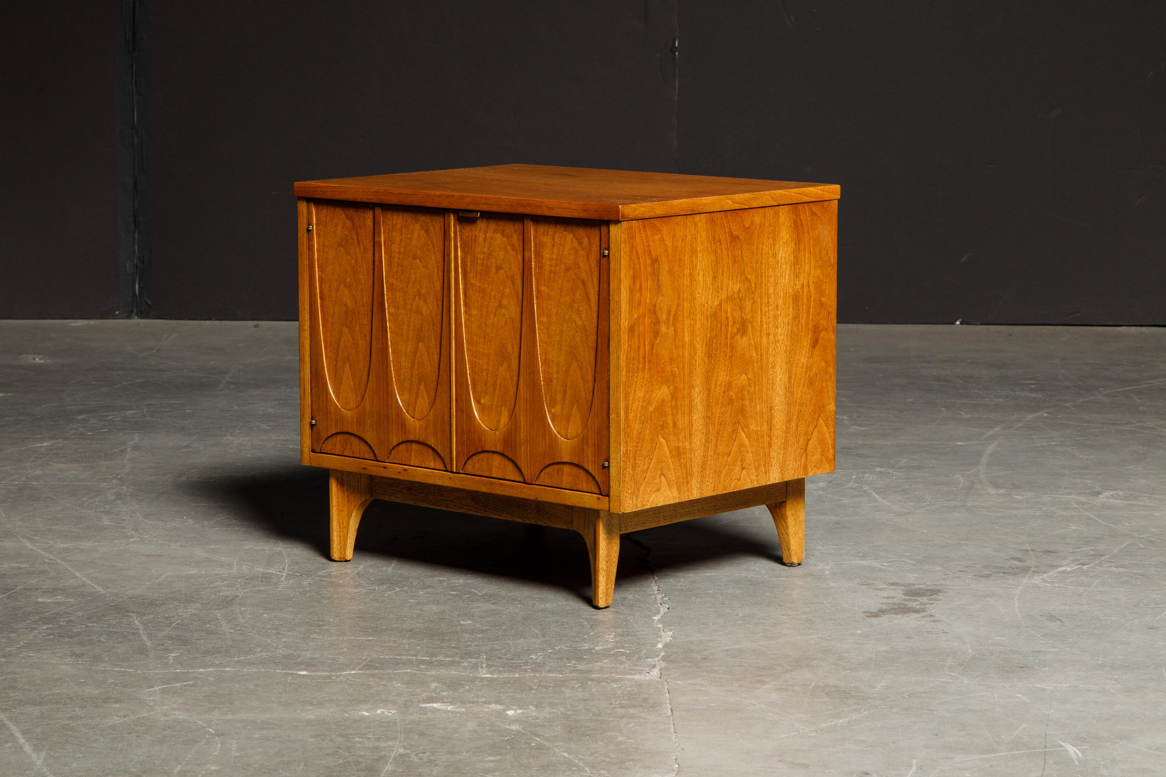 Mid-20th Century 'Brasilia' by Broyhill Premier Pair of End Tables, Refinished, 1960s