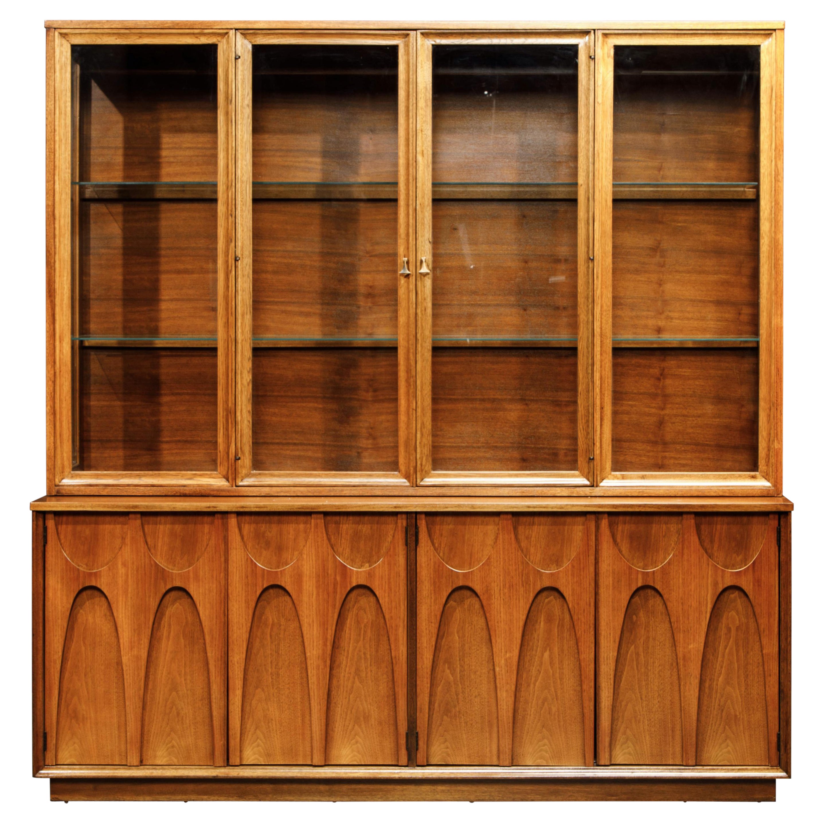 'Brasilia' by Broyhill Premiere Credenza and Illuminated Display, 1960s, Signed