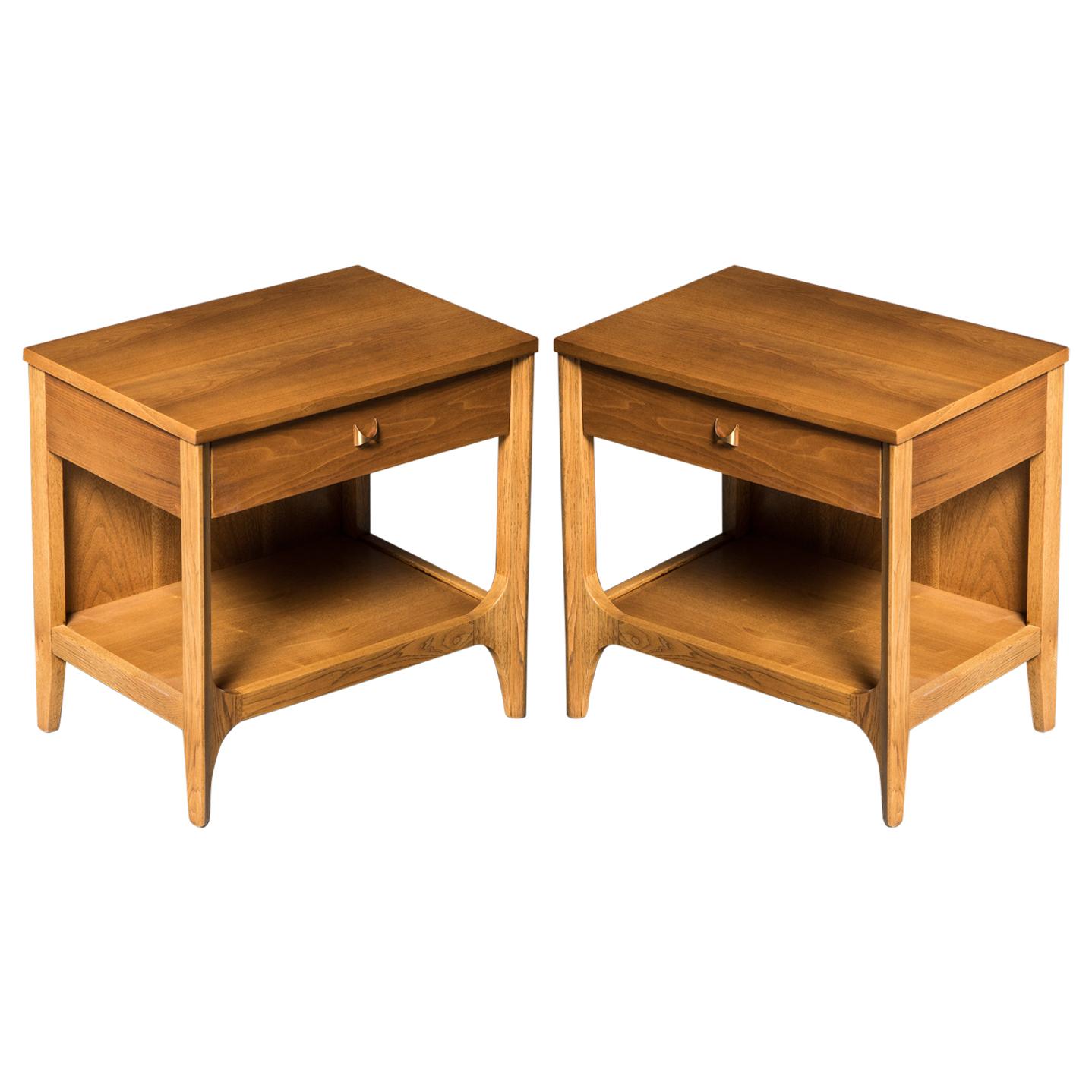 'Brasilia' by Broyhill Premiere Pair of Nightstands, Refinished, 1962