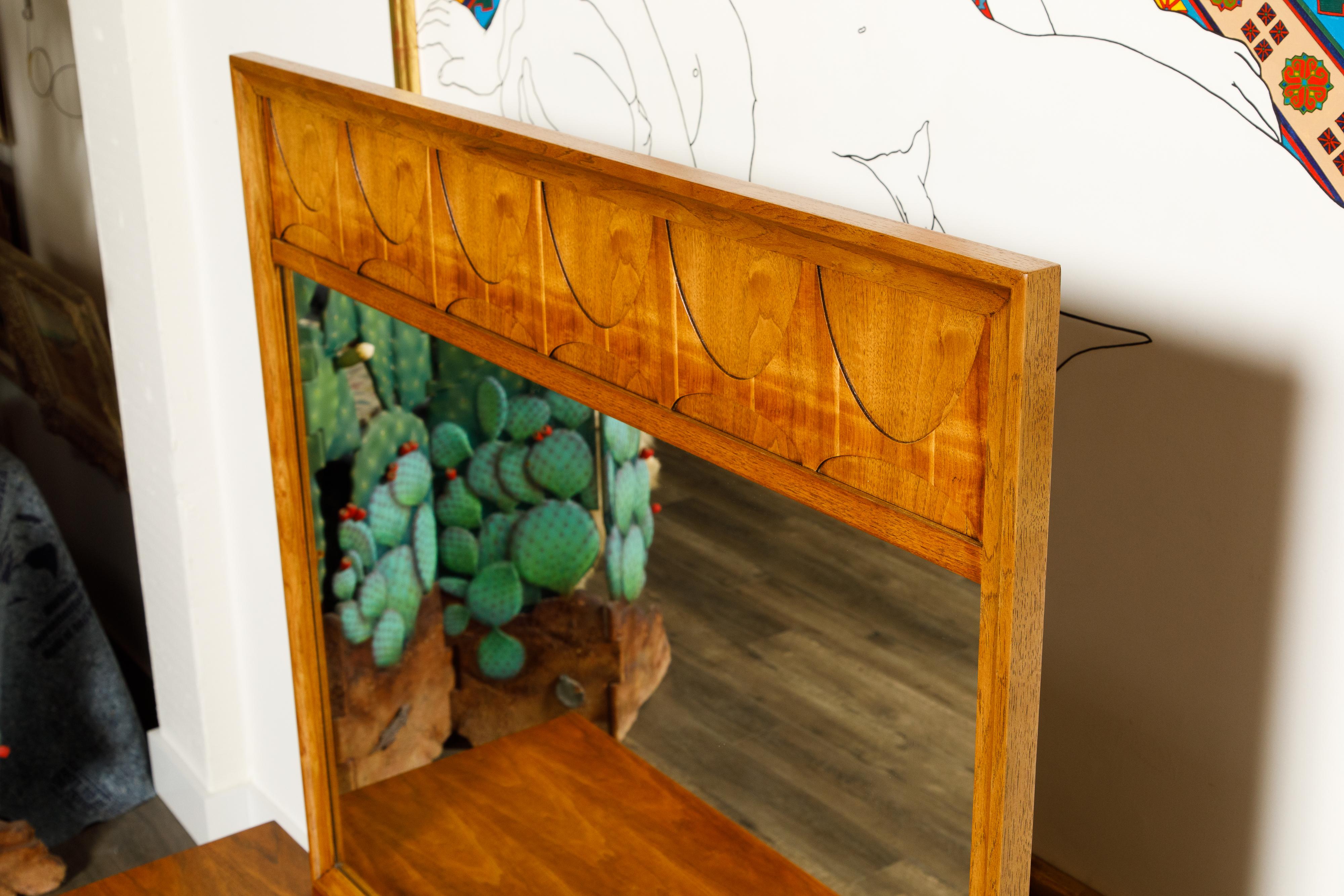 'Brasilia' by Broyhill Premiere Sculptural Dresser and Mirror, 1960s, Signed 7