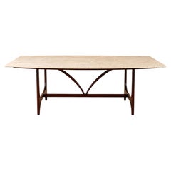 Brasilia Dining Table in Brazilian Rosewood & Marble, Brazil, c. 1965