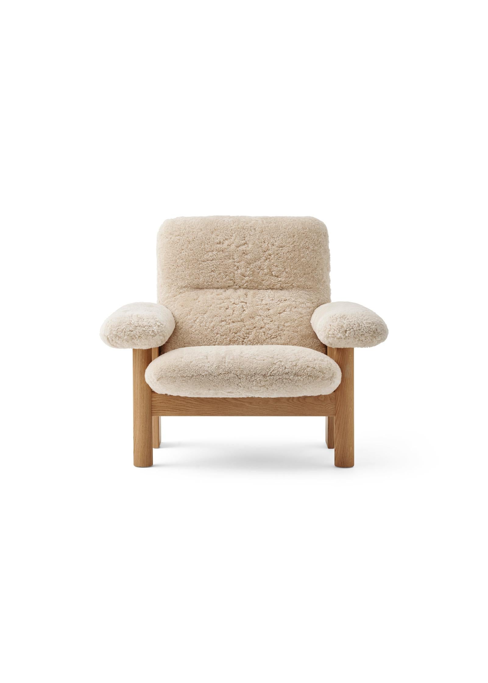 Mid-Century moderno Sedia Brasilia - Pelle di pecora Nature / Oak naturale di Anderssen & Voll per Audo in vendita