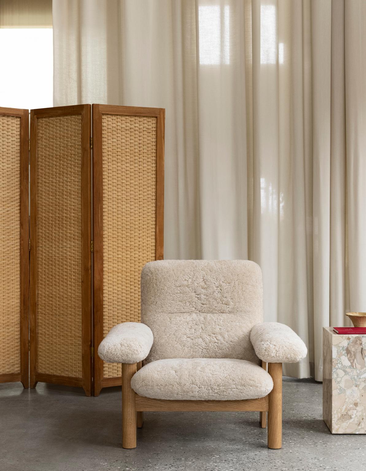 Sedia Brasilia - Pelle di pecora Nature / Oak naturale di Anderssen & Voll per Audo in vendita 2