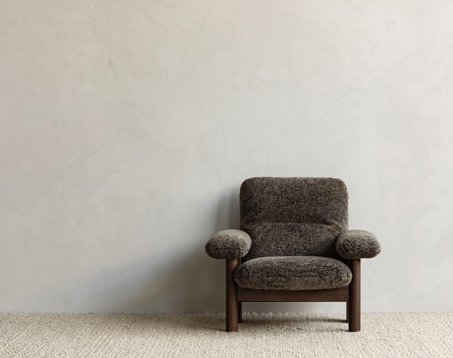 Brasilia Lounge Chair, Sheepskin Root/Walnut, by Anderssen & Voll for Audo For Sale 4