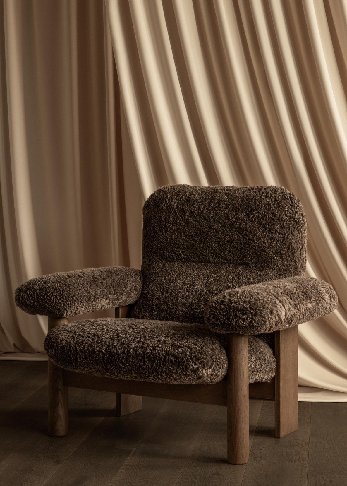 Brasilia Lounge Chair, Sheepskin Root/Walnut, by Anderssen & Voll for Audo For Sale 6