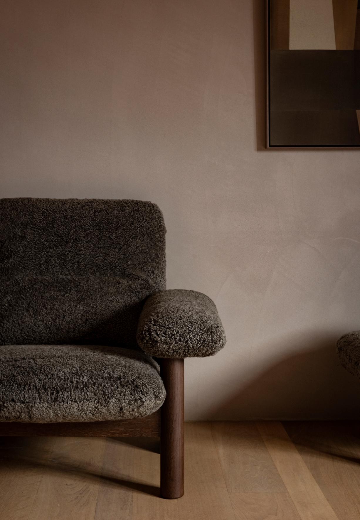 Brasilia Lounge Chair, Sheepskin Root/Walnut, by Anderssen & Voll for Audo For Sale 1