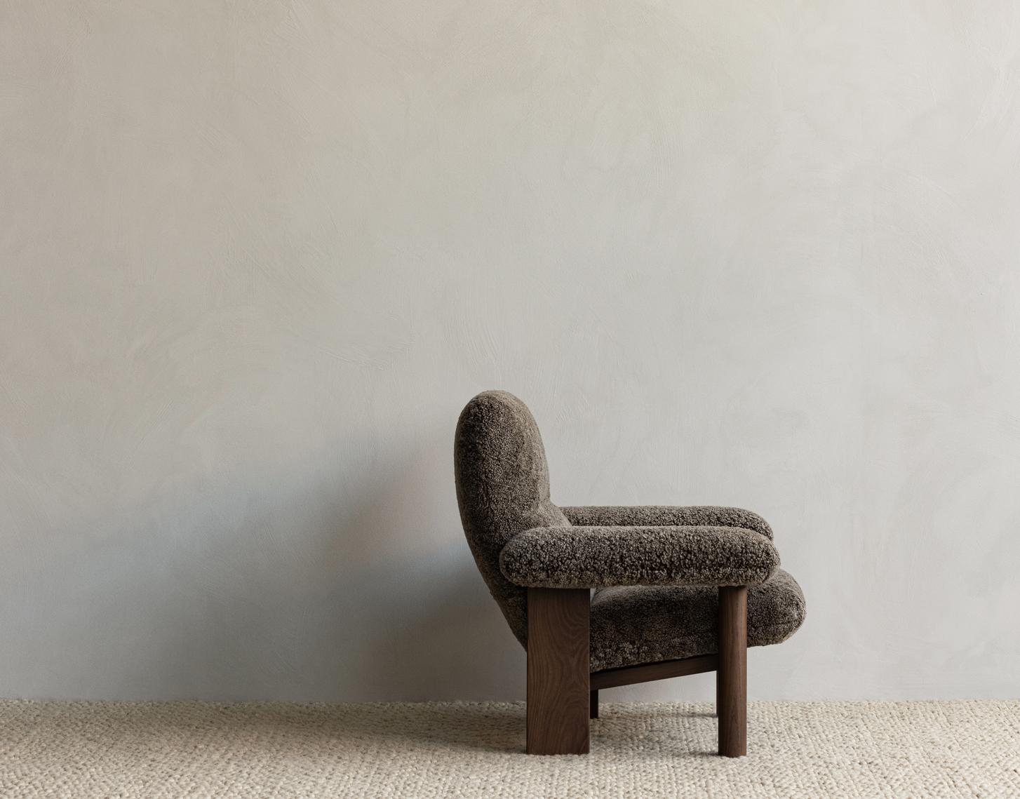 Brasilia Lounge Chair, Sheepskin Root/Walnut, by Anderssen & Voll for Audo For Sale 2