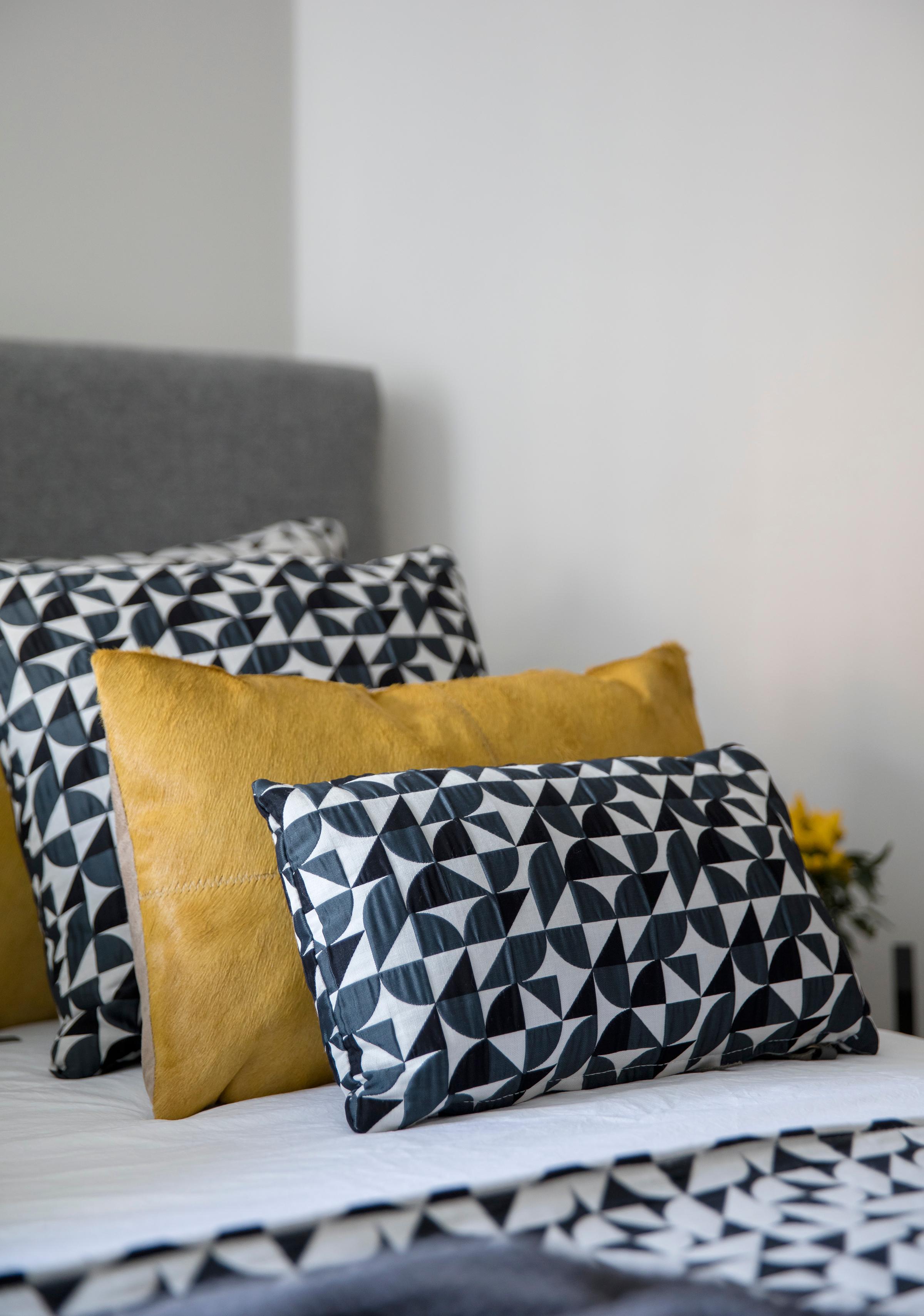 Contemporary Brasilia Pattern Cushion Curvature Collection Inspired Brazilian Architecture