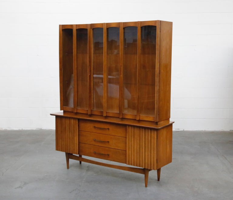 Brasilia Styled MidCentury Modern China Display with Hutch