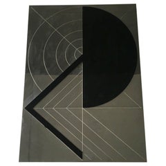 Brasilianische Edival Ramosa Linee di Gioia aus graviertem Stahl und schwarzem Plexiglas