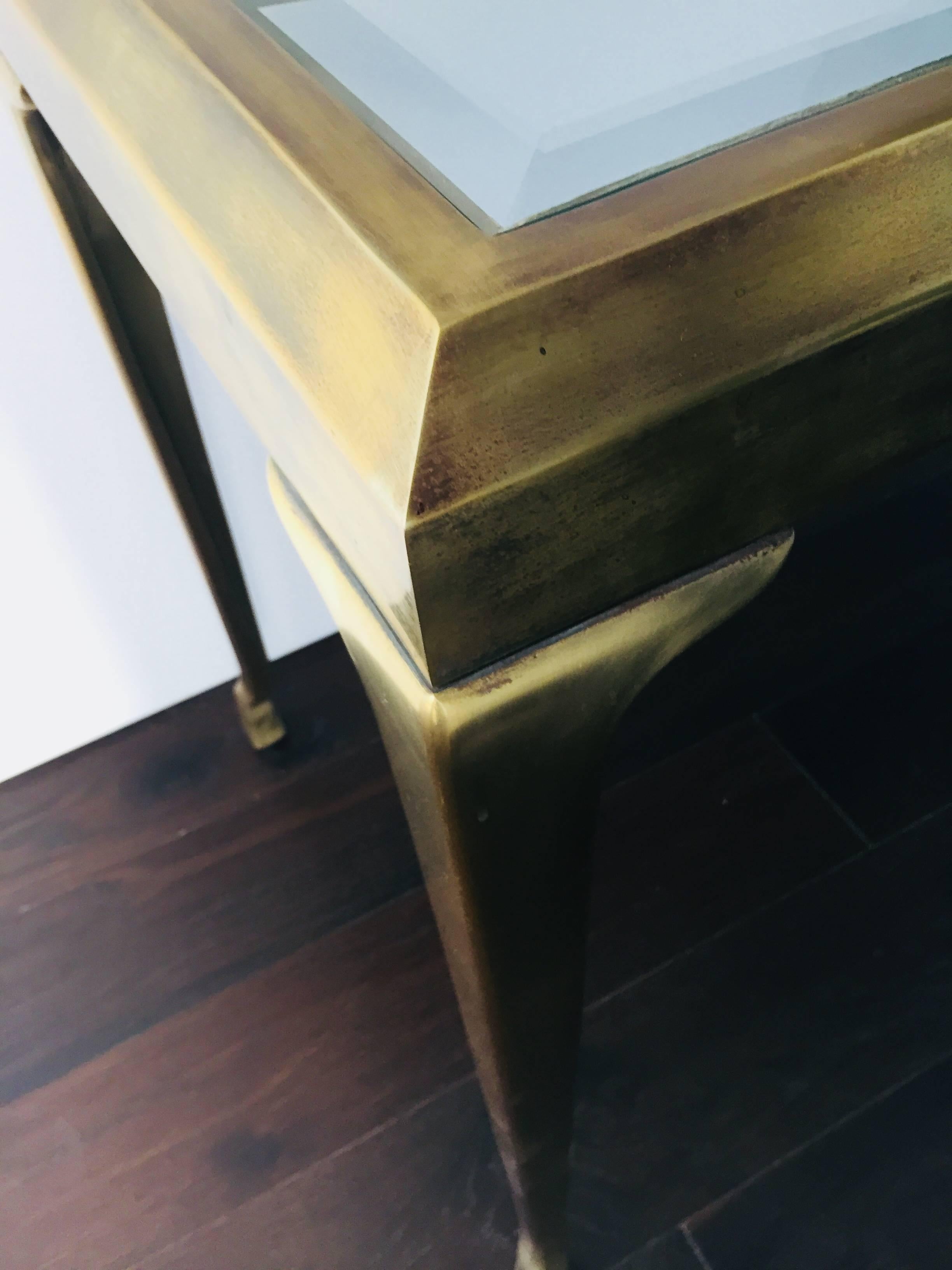 Brass and Glass Console/Hall Table by Mastercraft 5