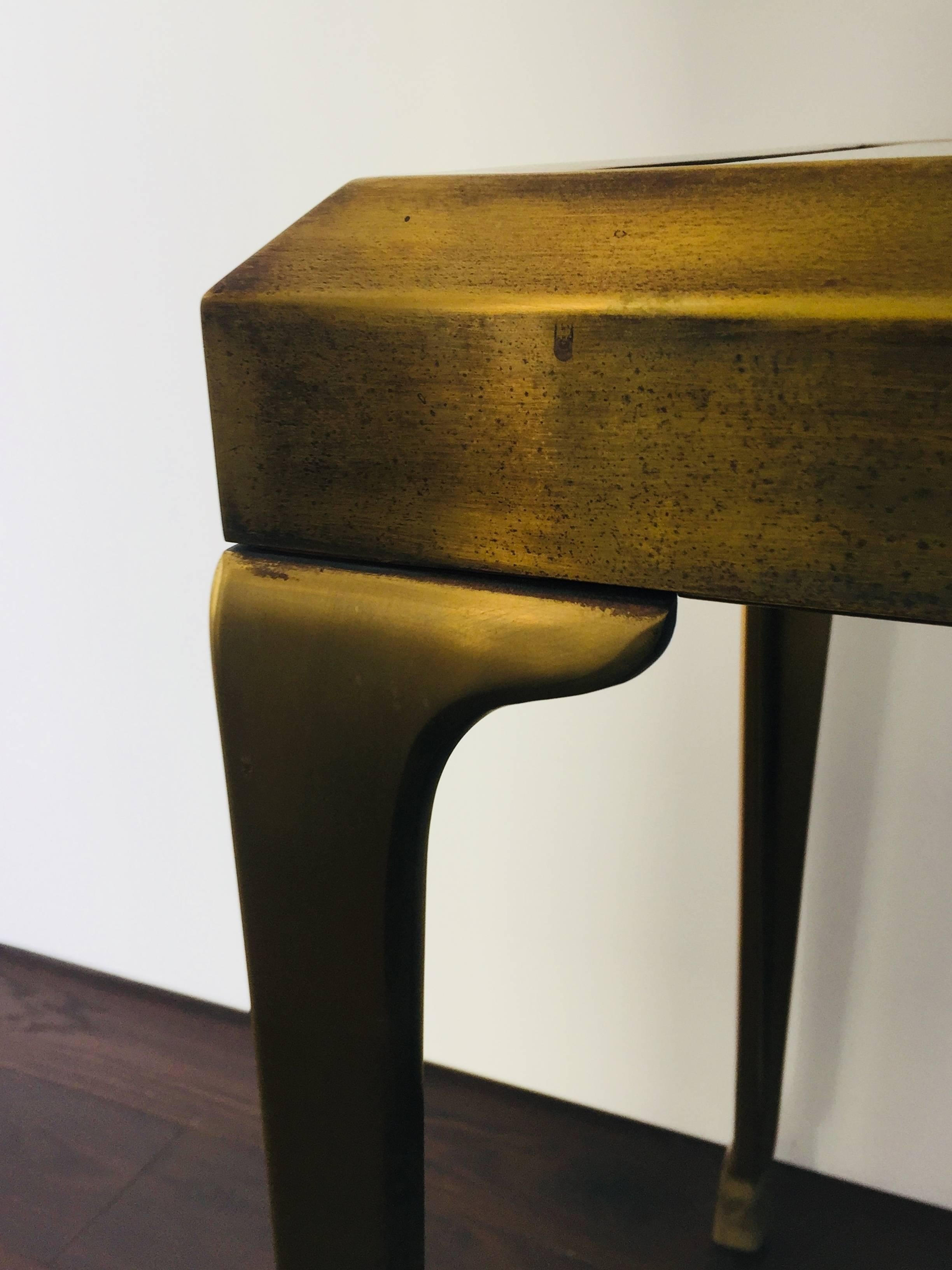 Brass and Glass Console/Hall Table by Mastercraft 6