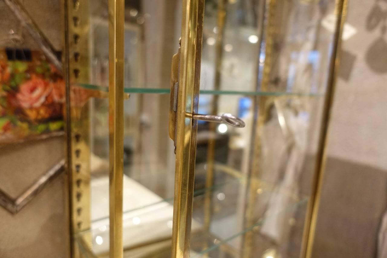 brass display cabinet