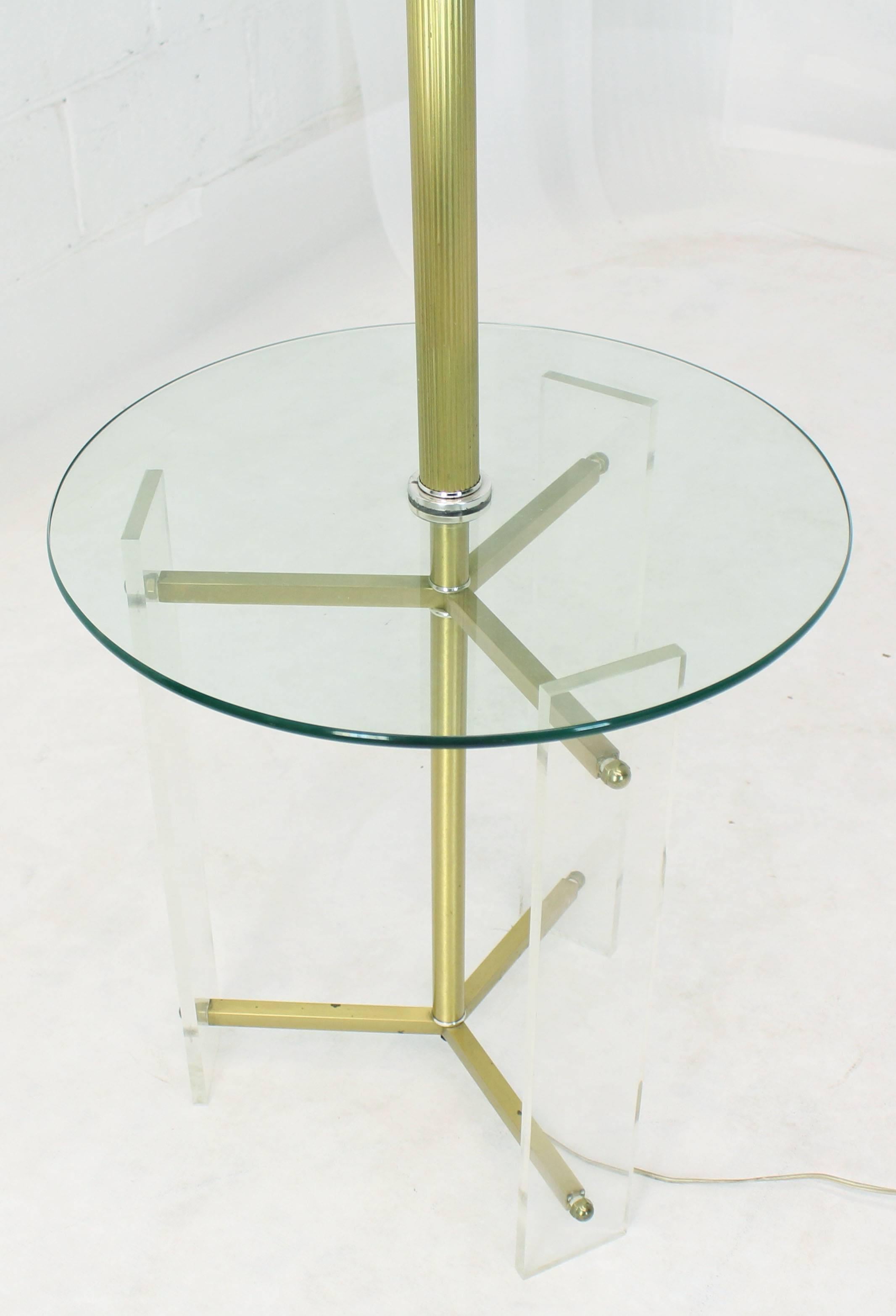 Mid-Century Modern floor lamp side table combination.