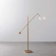 Milan 1 Arm Brass Floor Lamp by Schwung