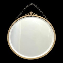Brass 1920's Beveled Mirror with Bridge Top