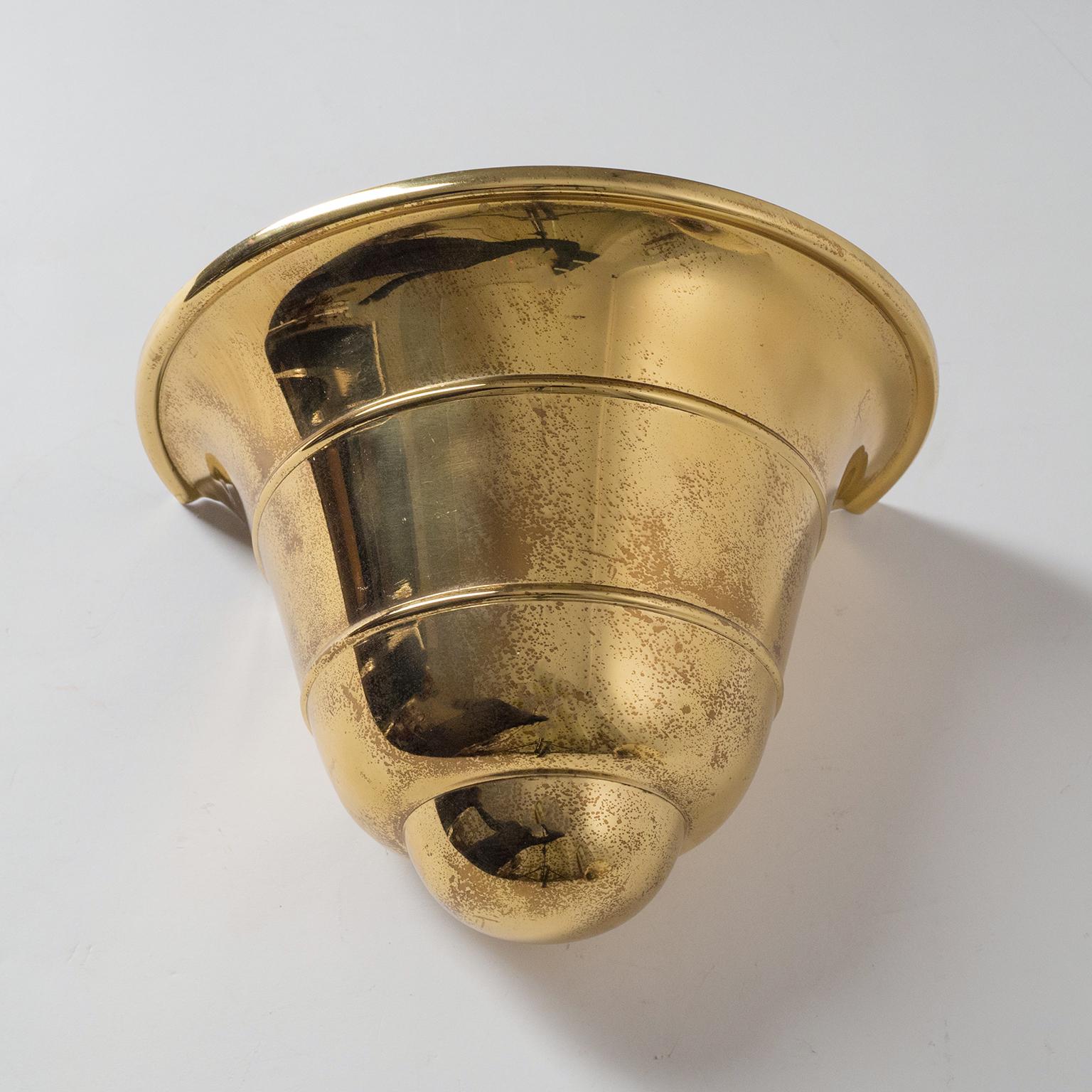 Brass 1930s Uplight Sconces, WMF Ikora 4