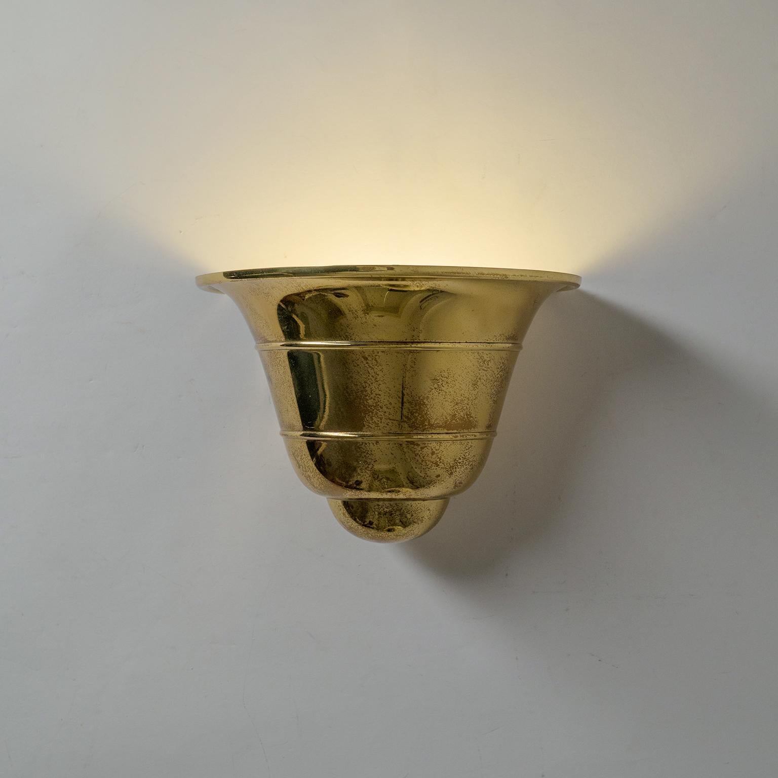 Brass 1930s Uplight Sconces, WMF Ikora 6