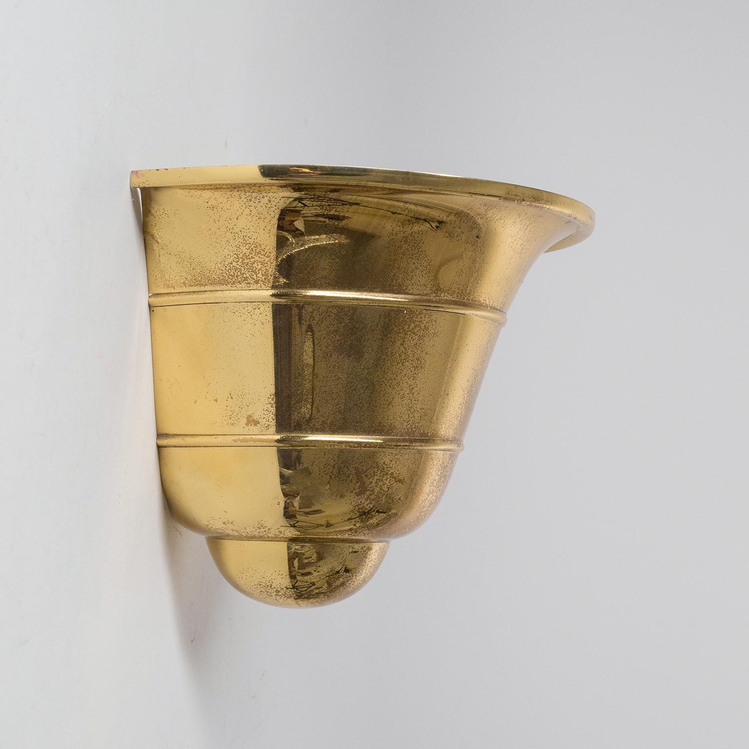 Brass 1930s Uplight Sconces, WMF Ikora In Good Condition In Vienna, AT