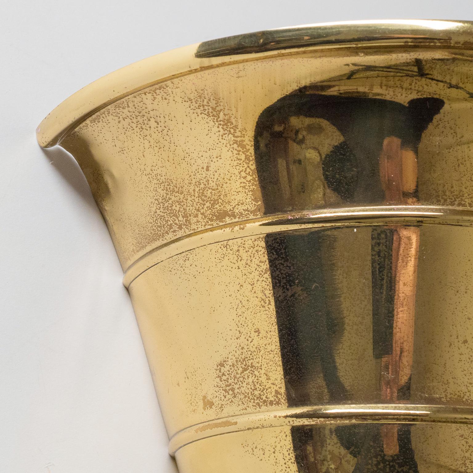 Mid-20th Century Brass 1930s Uplight Sconces, WMF Ikora