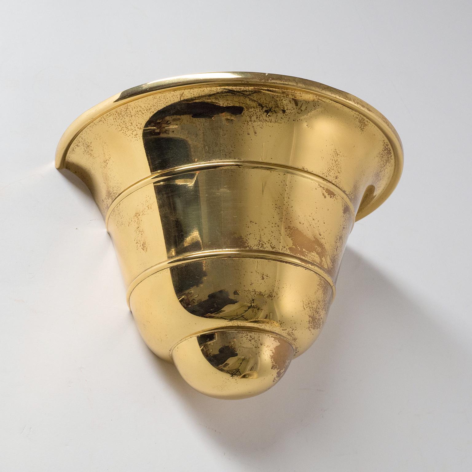 Brass 1930s Uplight Sconces, WMF Ikora 1