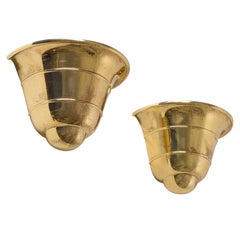 Brass 1930s Uplight Sconces, WMF Ikora