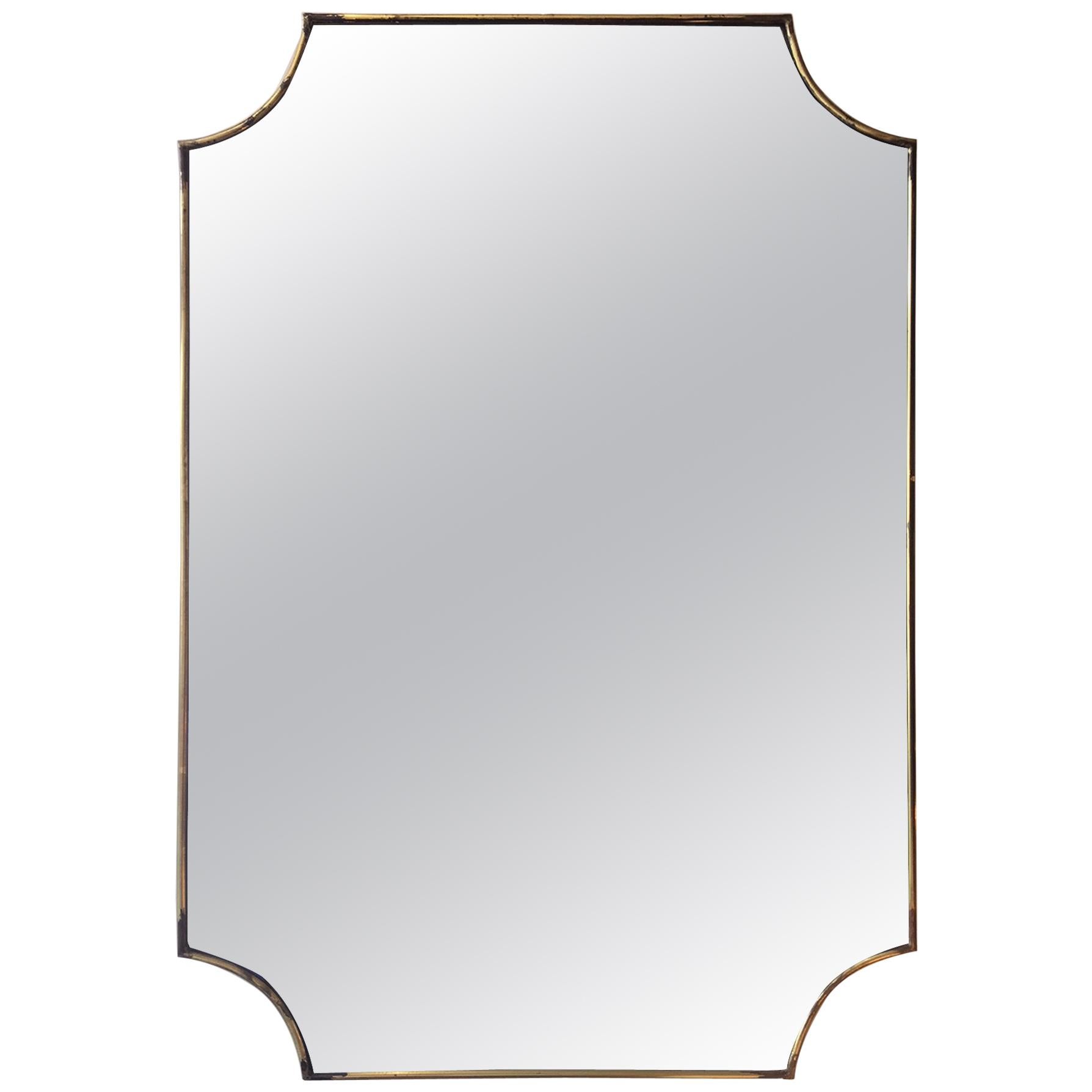 Brass 1950s Italian Mirror