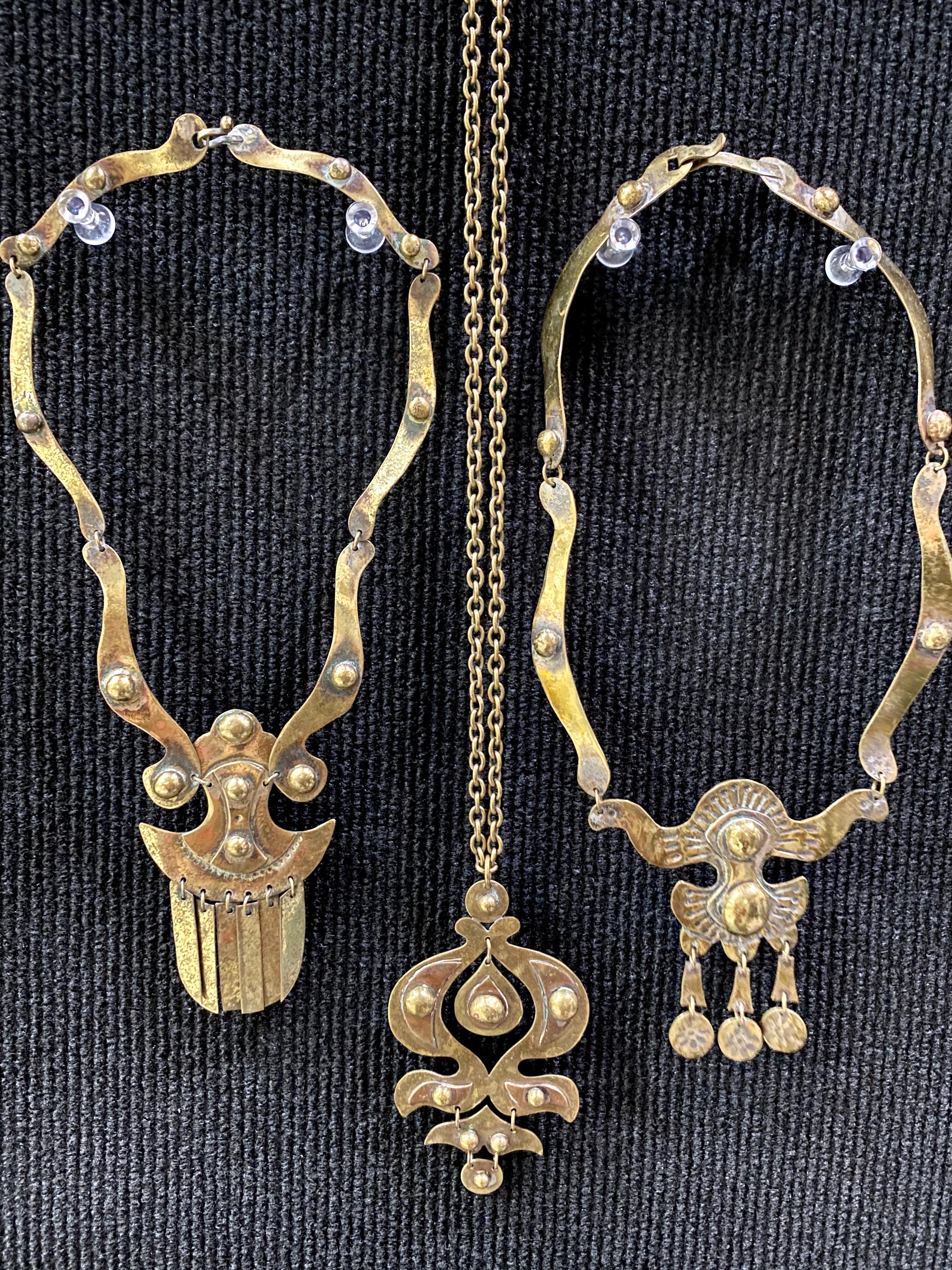 Brass 1960-1970 Finland Seppo Tamminen Merkkikeskus Sorsa Necklace For Sale 2