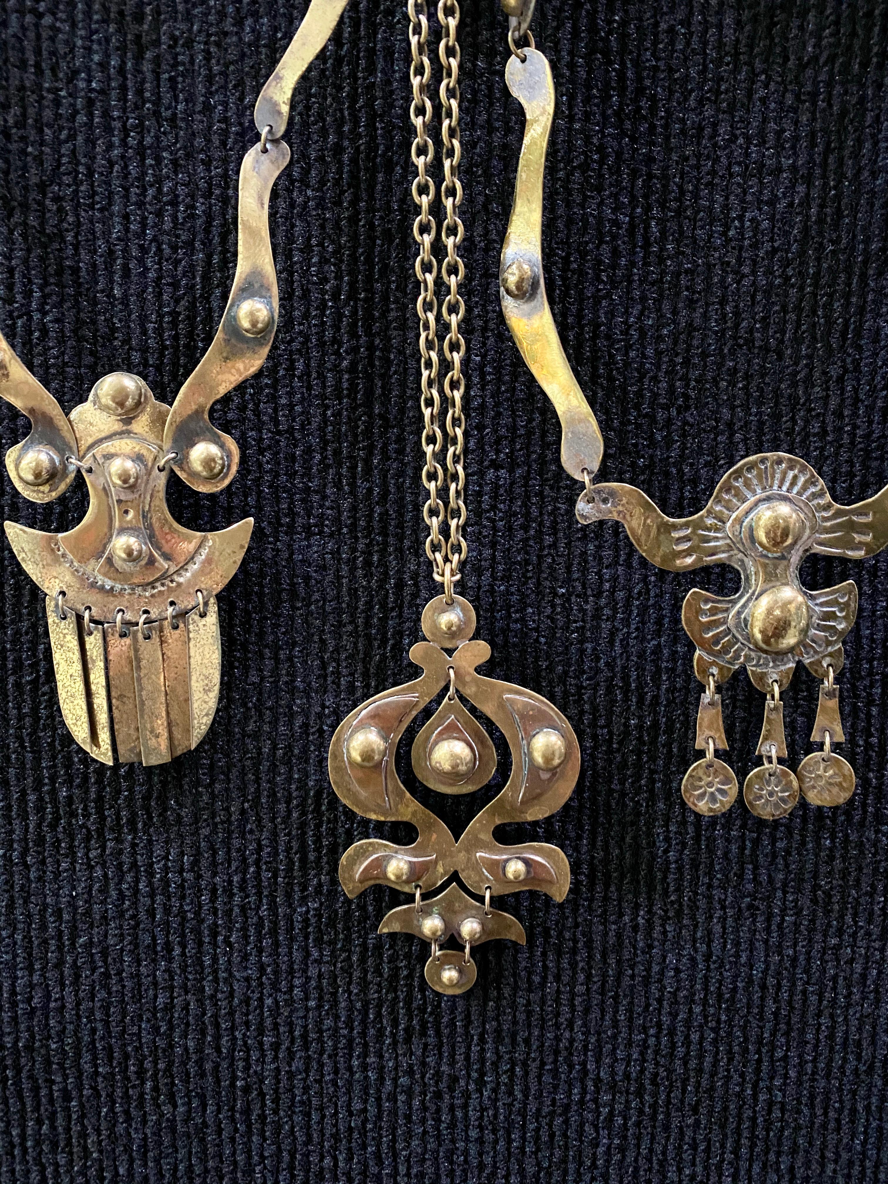 Brass 1960-1970 Finland Seppo Tamminen Merkkikeskus Sorsa Necklace For Sale 3