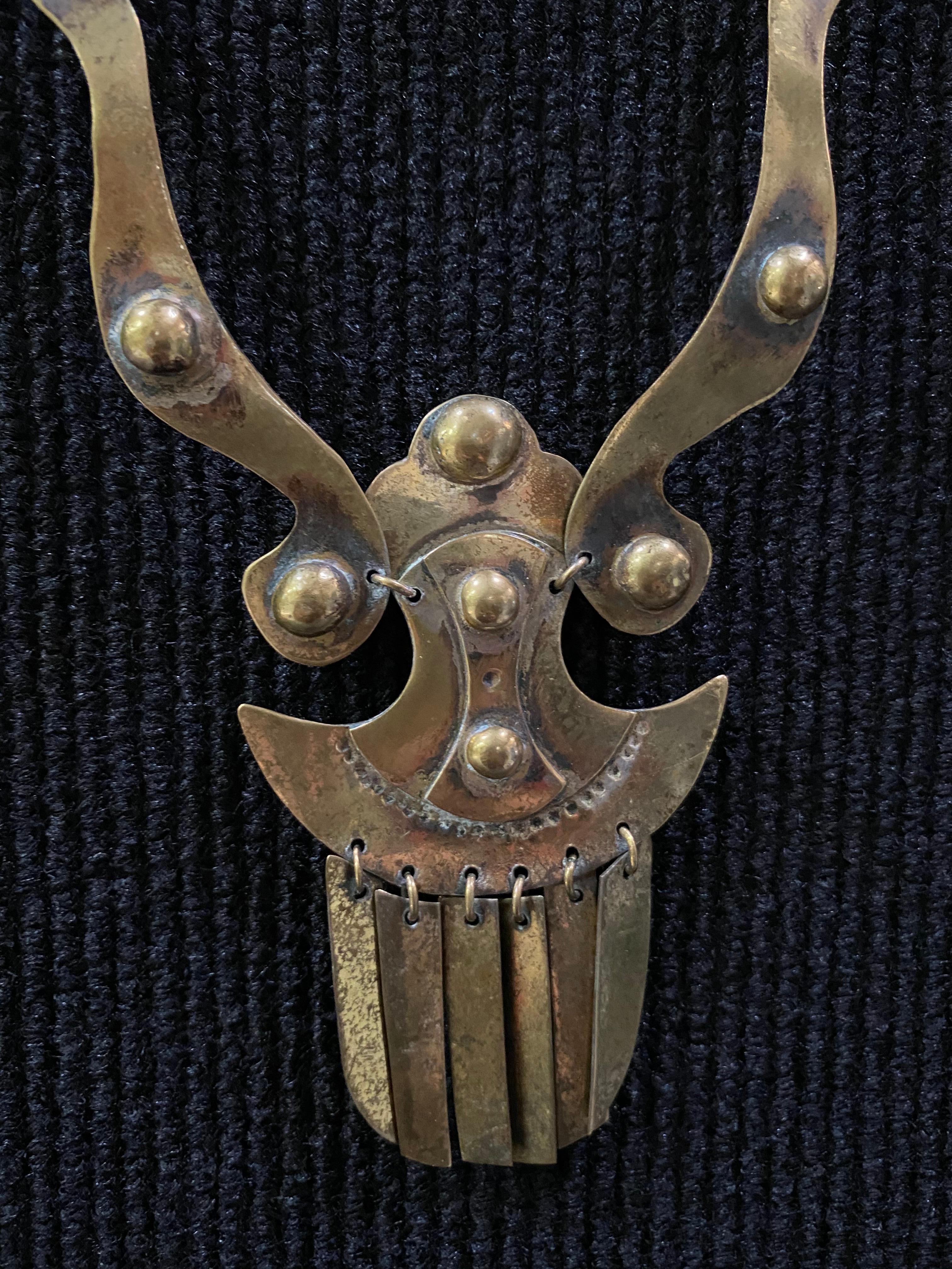 Brass 1960-1970 Finland Seppo Tamminen Merkkikeskus Sorsa Necklace For Sale 1