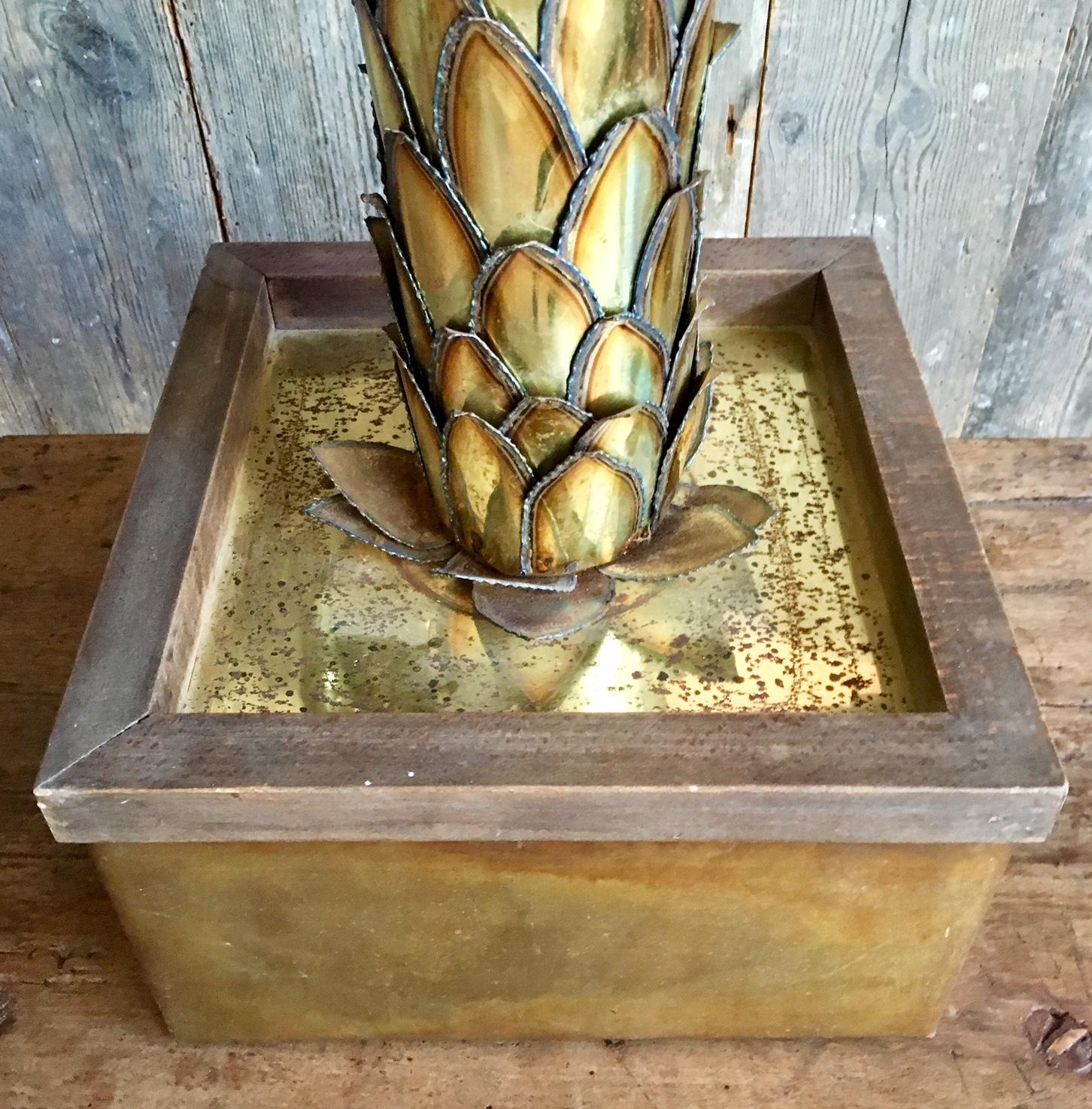 Brass 1960s Maison Jansen Palm Tree Table Lamp, Wonderful Condition 1