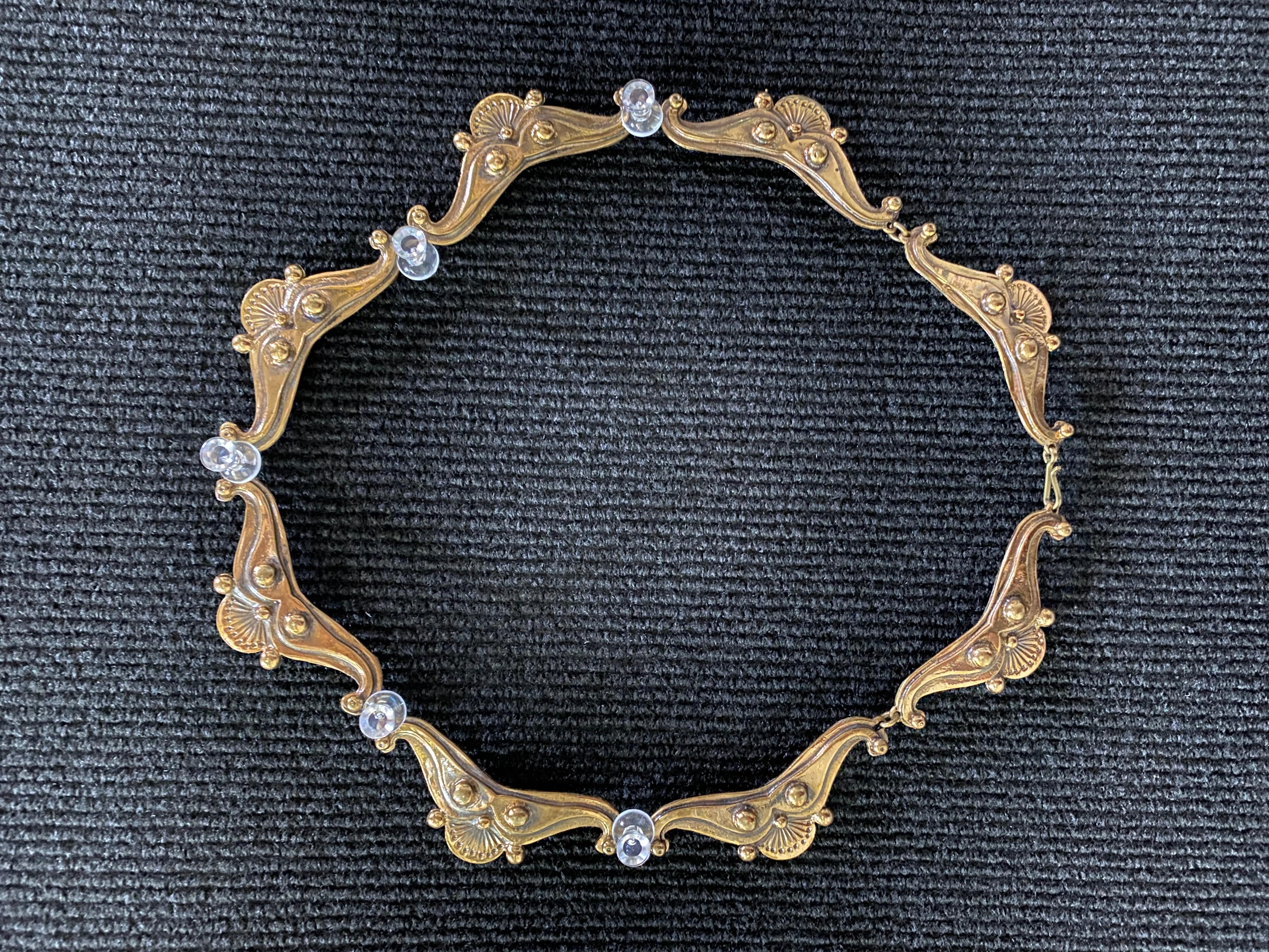 Retro Brass 1970 Finland Seppo Tamminen Necklace For Sale