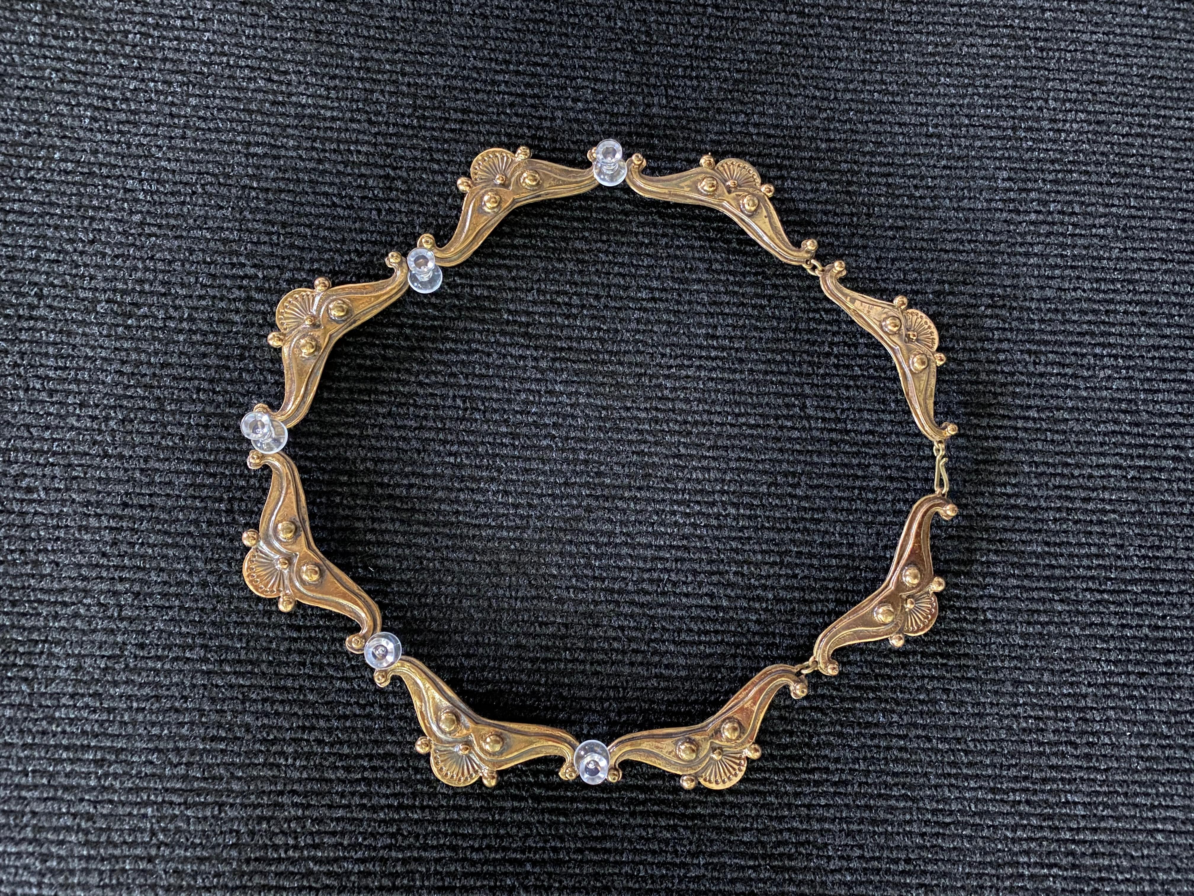 Brass 1970 Finland Seppo Tamminen Necklace In Good Condition For Sale In Orimattila, FI