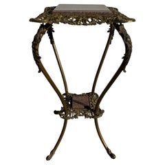 Brass 2 Tiered Granite Top Plant Stand