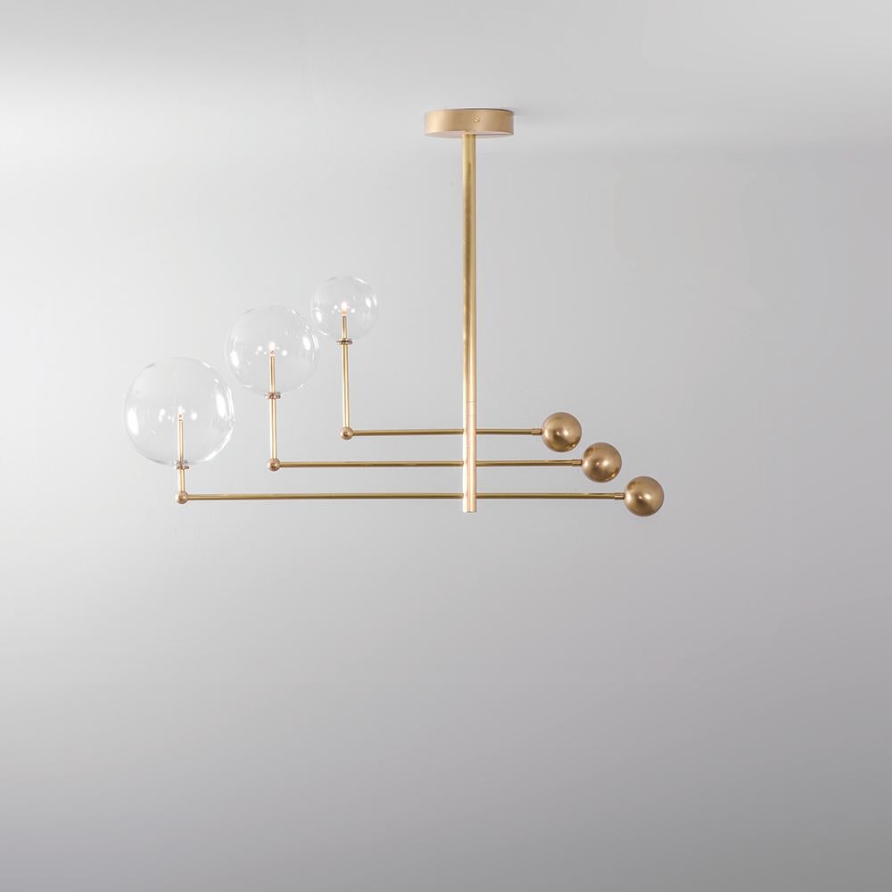 Polished Universe Brass Chandelier by Schwung