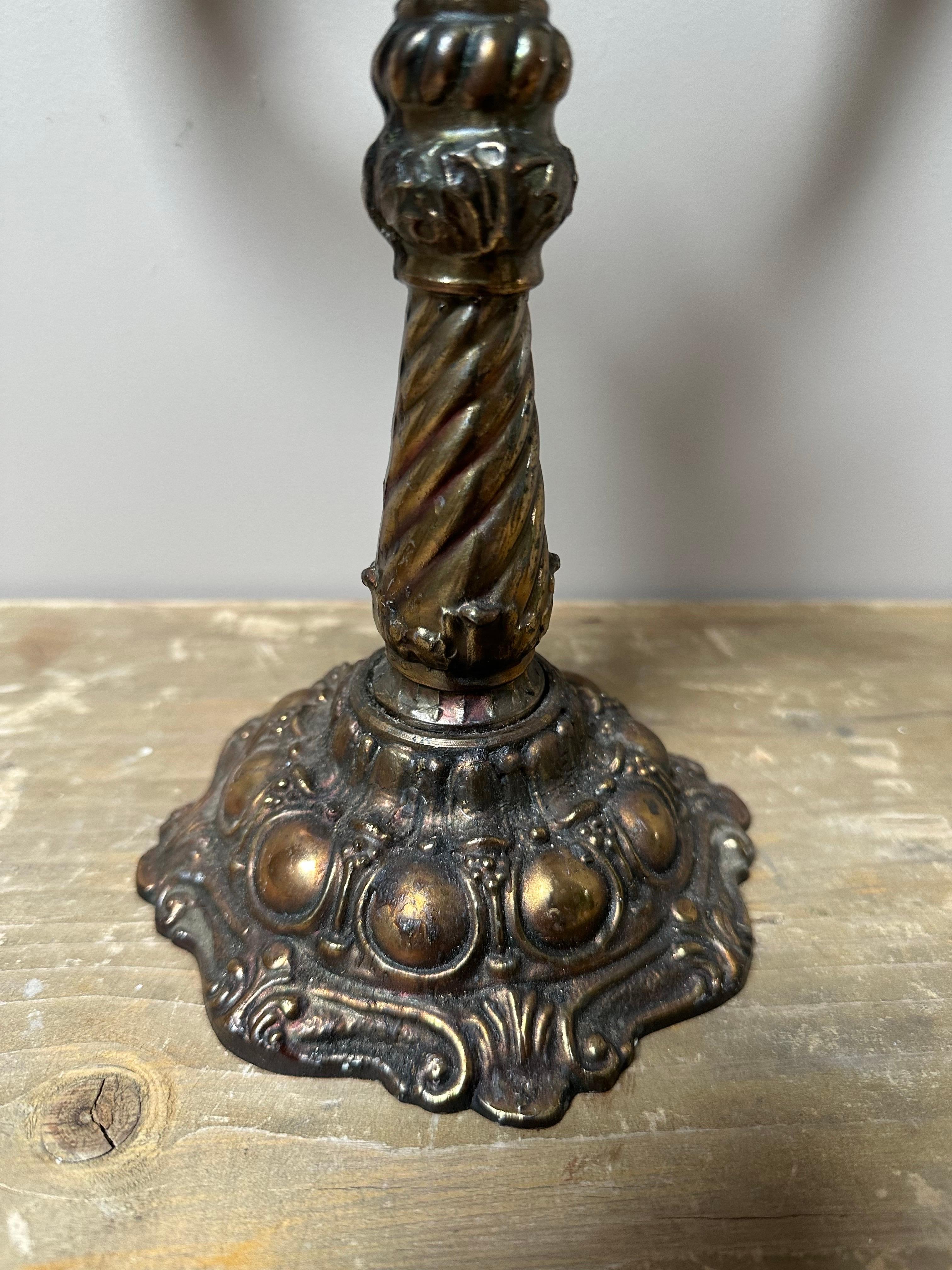 Brass 5-arm candelabra, 1900s in vendita 4