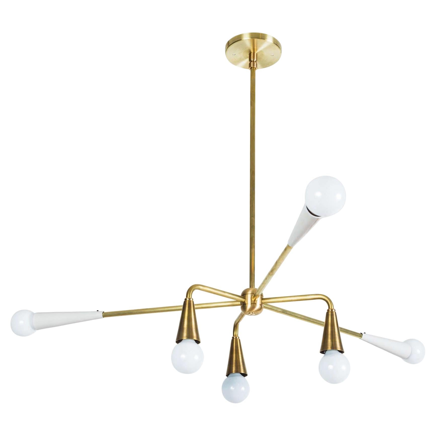 Brass 6-Globe Chandelier by Lawson-Fenning For Sale