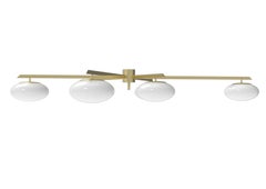 21st Century 6 Lune asymmetrical brass ceiling lamp, Angelo Lelii, 2019, Italy