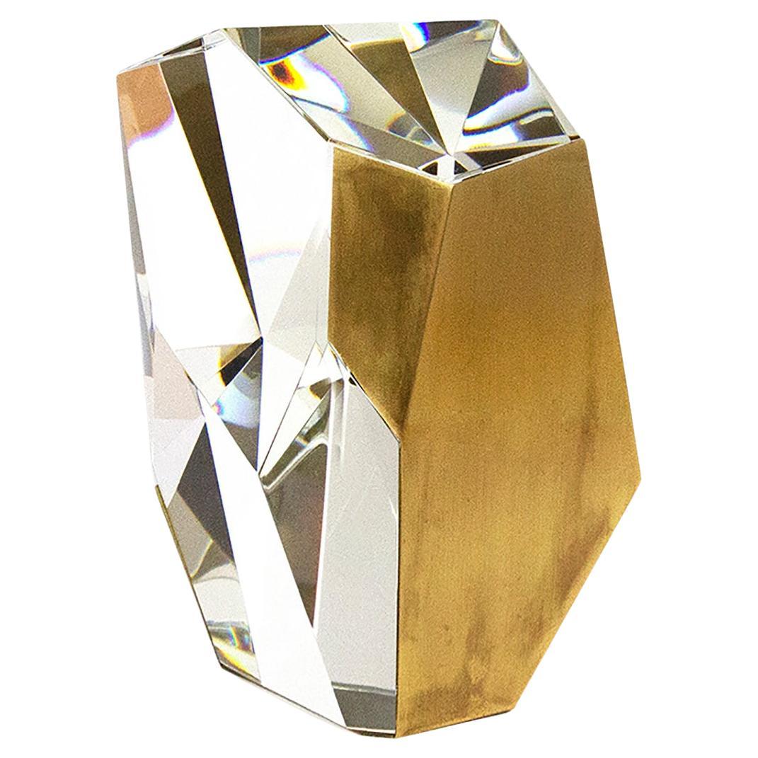 Brass Accented Crystal Tabletop Decoration – Luxurious & Elegant Home Decor