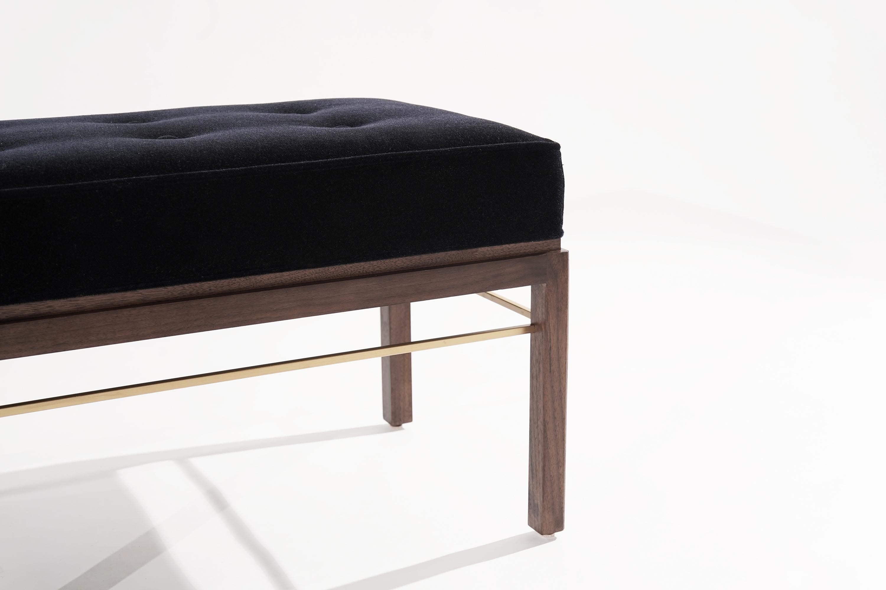 Brass-Accented Edward Wormley for Dunbar Bench in Mohair, 1950s 6