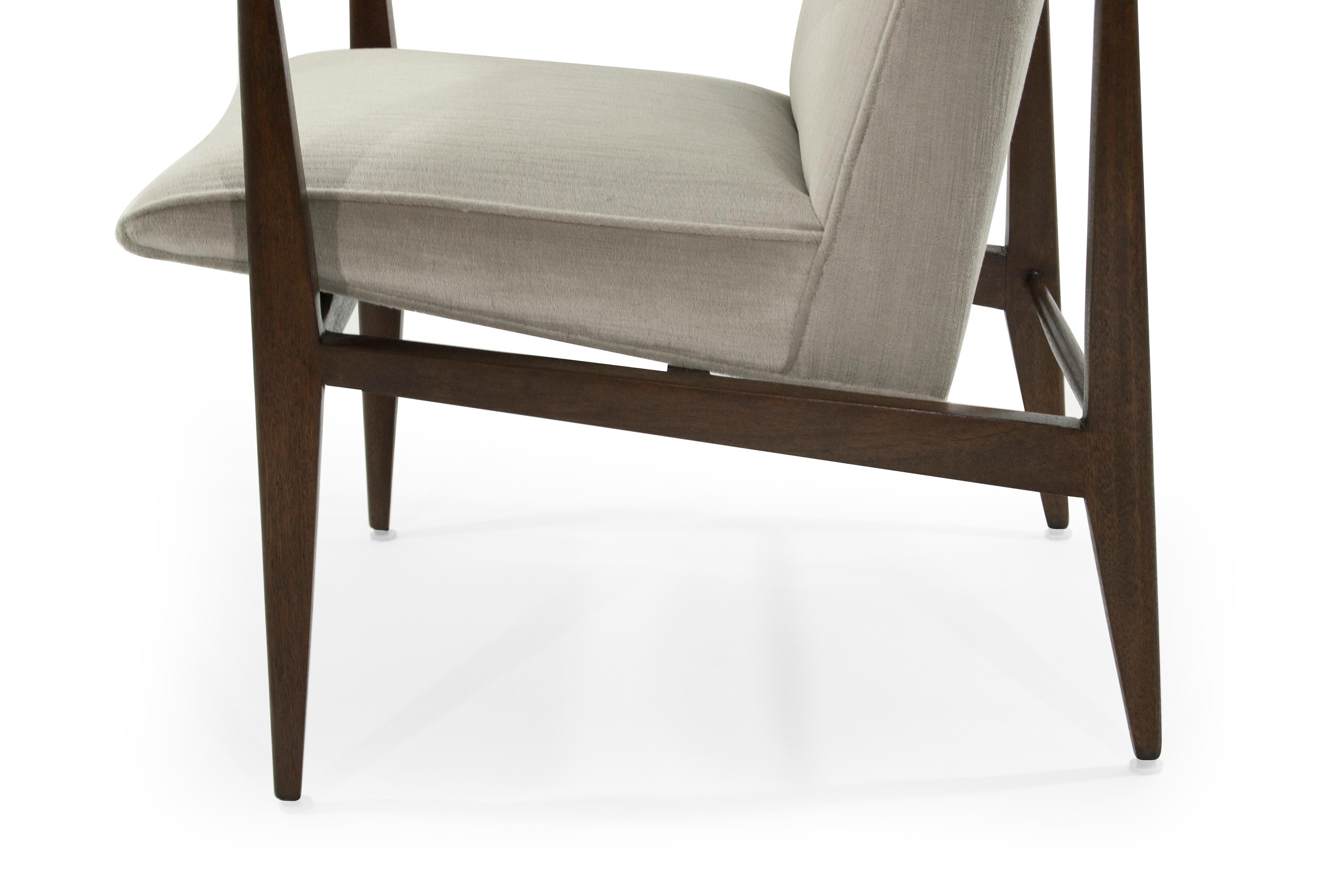 Brass Accented Edward Wormley for Dunbar Lounge Chairs 2