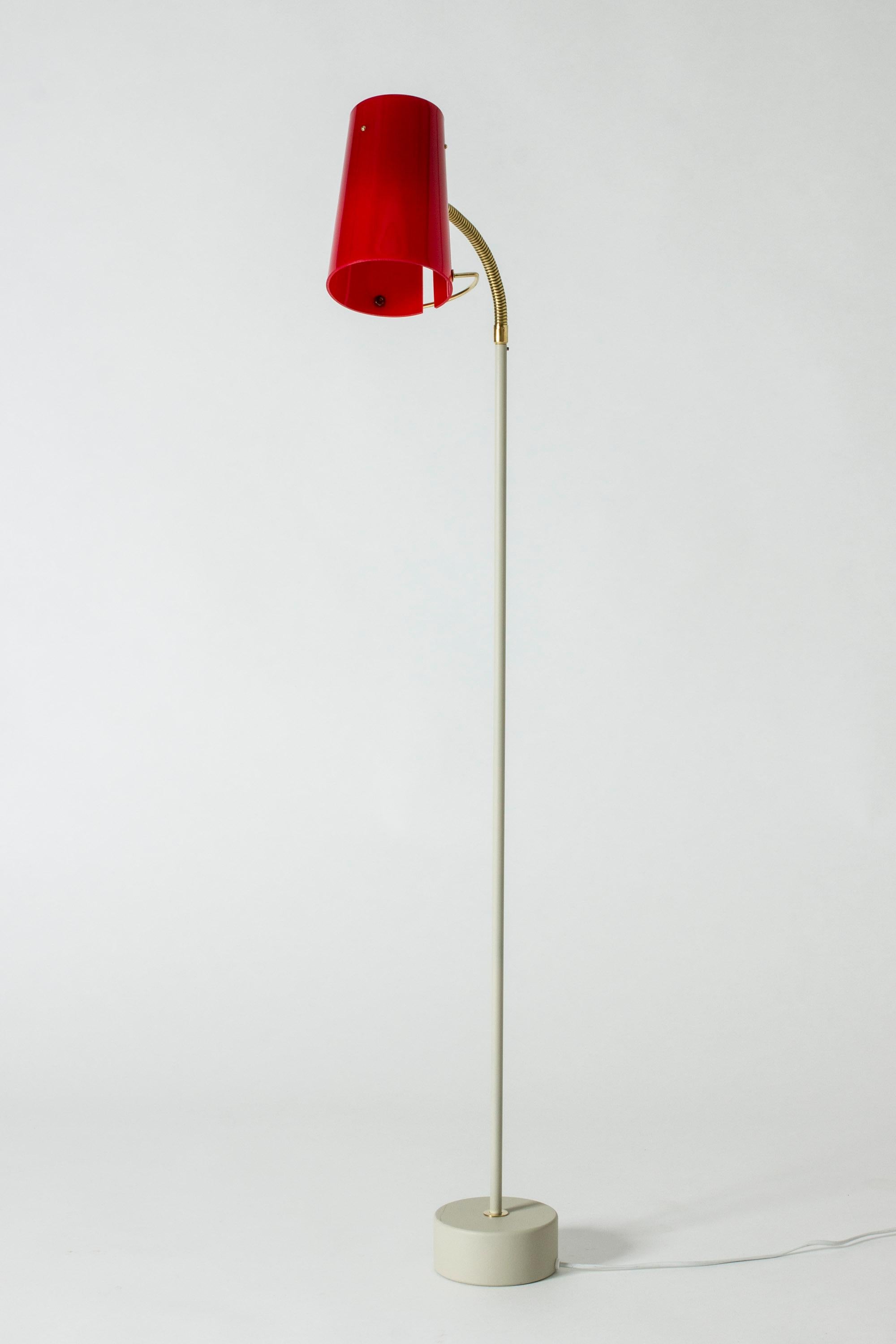 Swedish Brass Accented Floor Lamp by Hans-Agne Jakobsson, Sweden, 1960s
