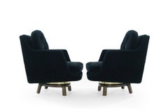 Brass Accented Swivel Chairs by Edward Wormley for Dunbar, 1950s