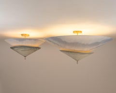 Brass Accents Soft Gradient Two-Tier Felt Contemporary Suspension by Elsa Foulon