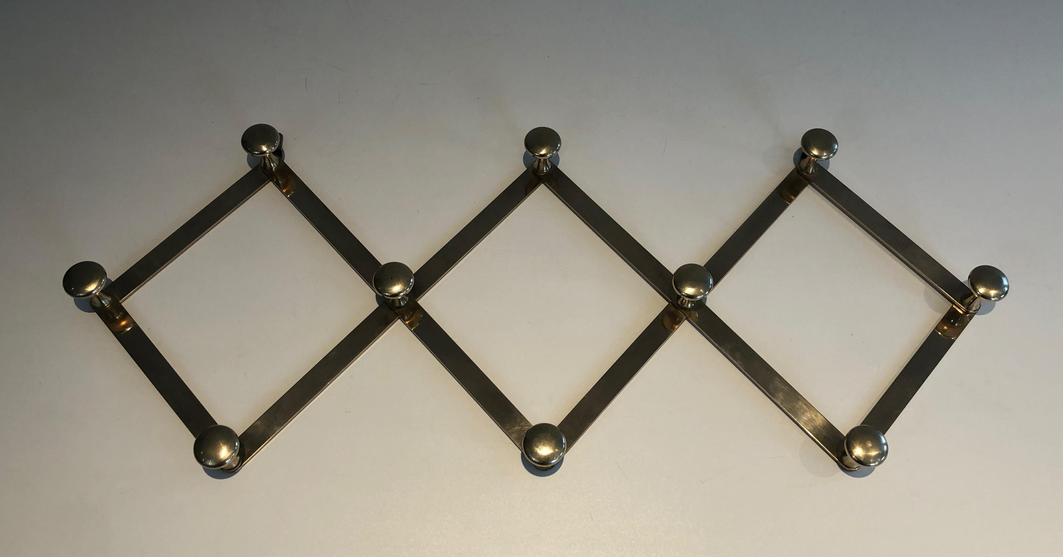 Appendiabiti da parete a fisarmonica in ottone. Lavoro francese. Circa 1970 in vendita 5