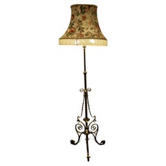 Brass Adjustable Arts and Crafts Floor Lamp