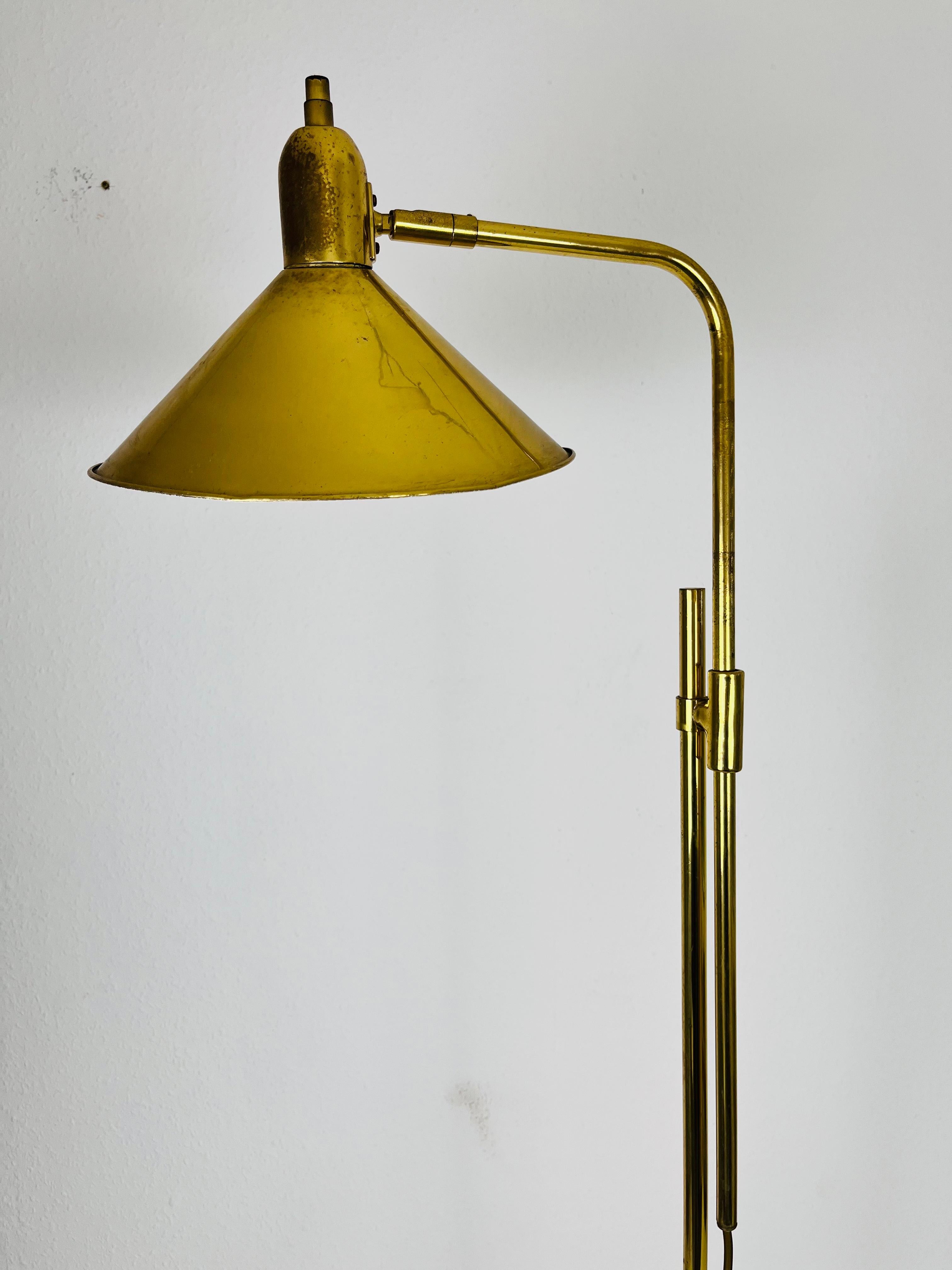 Brass Adjustable Floor Lamp, 1970s, Germany For Sale 2