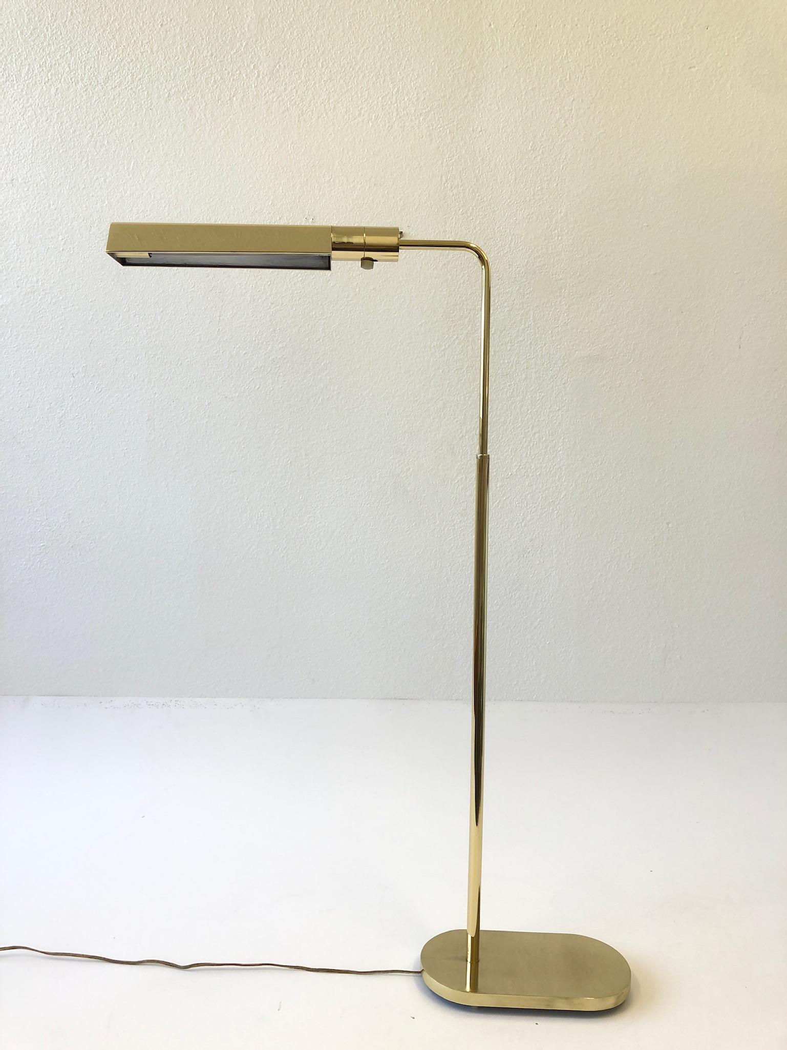 Modern Brass Adjustable Floor Lamp by Casella For Sale